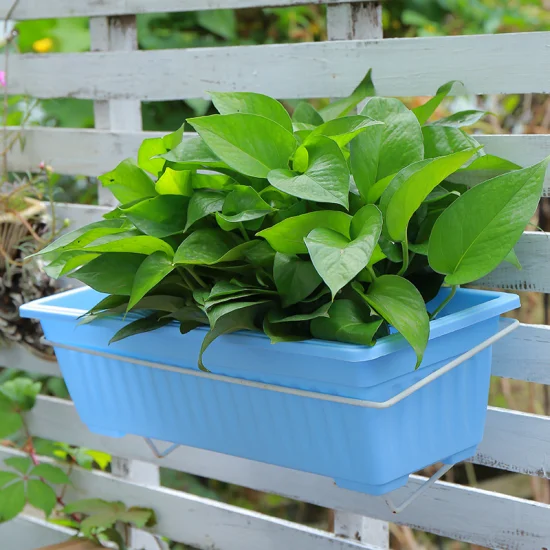 트레이가 있는 꽃 상자 화분 PP 식물 냄비 직사각형 창 긴 식물 물마루 냄비 플라스틱 야채 재배자 식물 라벨 및 원예 도구 Bl20893